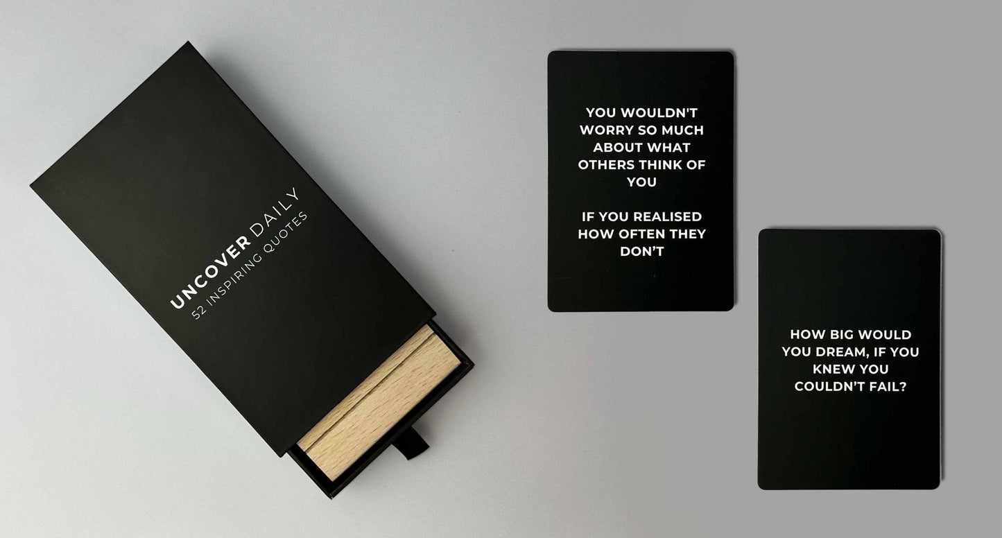 Goal-Focused Journal (Light Grey) & Inspirational Quote Cards Bundle - Uncover Daily